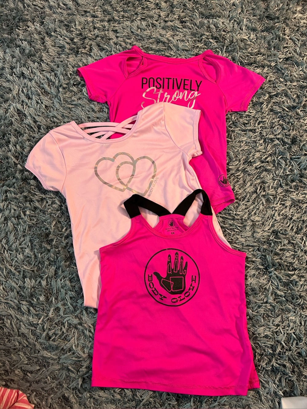 Body Glove Hot Pink and Black Girls Active Tank Shirt Top Set